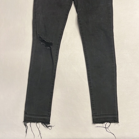 Just Black Denim Washed Black Ripped Skinny Jeans - Picture 3 of 7